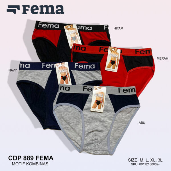 FEMA Official Shop Ecer 1 pcs Celana Dalam Pria 889/887 FEMA - Image 3