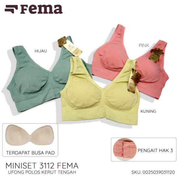 FEMA Official Shop Ecer 1 pcs Sport Bra 3112 BH Olahraga Busa Cup Besar