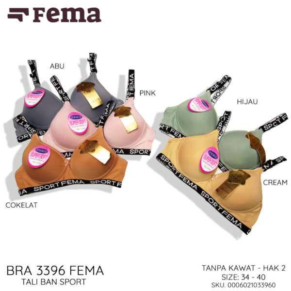 FEMA Official Shop Ecer 1 pcs BH Bra 9916/3396 Polos Tali Sport - Image 3