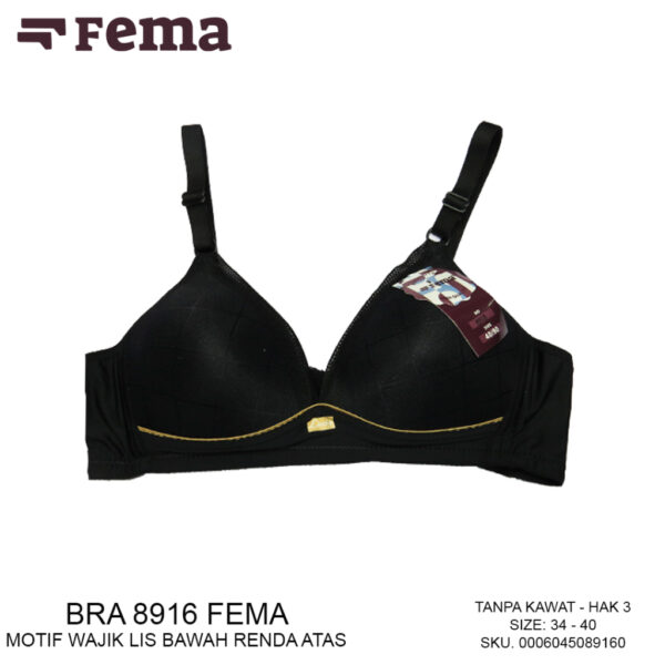 FEMA Official Shop Ecer 1 Pcs BH Bra 8916 Kotak Renda Halus Busa Tipis - Image 2