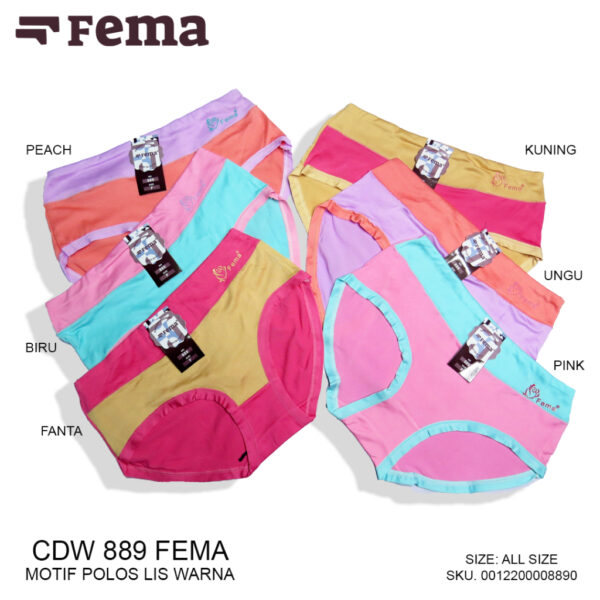 FEMA Official Shop GROSIR 1 Lusin Celana Dalam Wanita 886/890/889/885 - Image 5