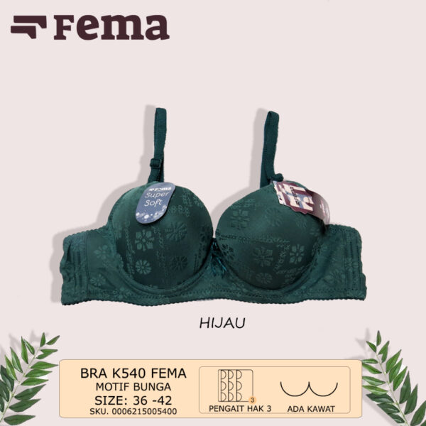 FEMA Official Shop Ecer 1 Pcs BH Bra K540 Motif Bunga Kawat - Image 2