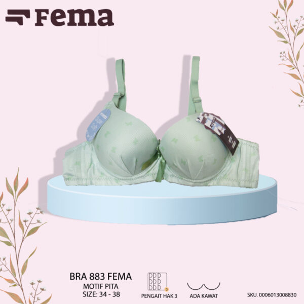 FEMA Official Shop Ecer 1 pcs Bh Bra  883 Kupu Kupu Warna Soft Import - Gambar 4