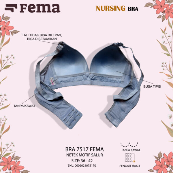 FEMA Official Shop Ecer 1 pcs Bh Maternity Nursing Bra Menyusui Netek 7517 Salur Halus - Image 5
