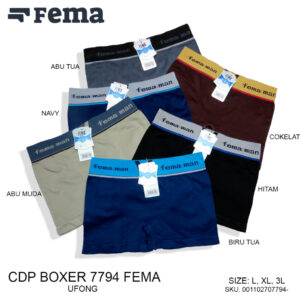 FEMA Official Shop SETENGAH LUSIN 6pcs Celana Dalam Pria Boxer Segiempat Rajut 7793/7794/7795