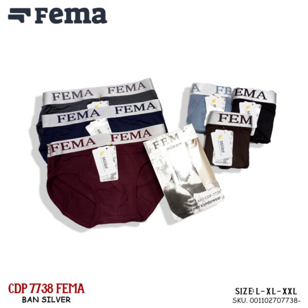 Fema Official Shop SETENGAH LUSIN 6 pcs Celana Dalam Pria Segitiga 7738 - Image 3
