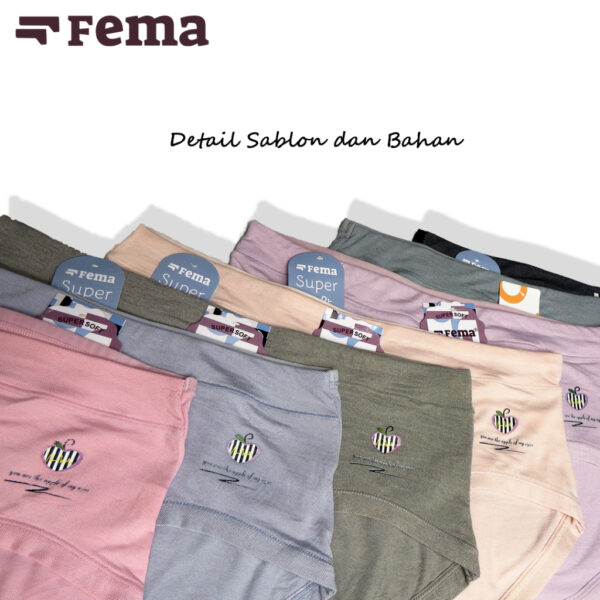 FEMA Official Shop Ecer 1 Pcs Celana Dalam Wanita 6612 Polos Sablon Apple - Image 4