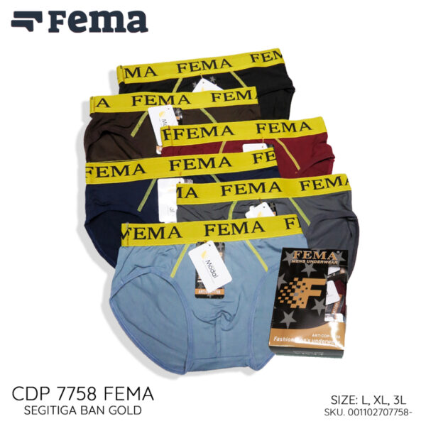 FEMA Official Shop Ecer 1Pcs Celana Dalam Pria Segitiga Ban Gold 7758