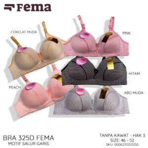 FEMA Official Shop Ecer 1 pcs Bh Bra 3325D Salur Garis BIG SIZE JUMBO
