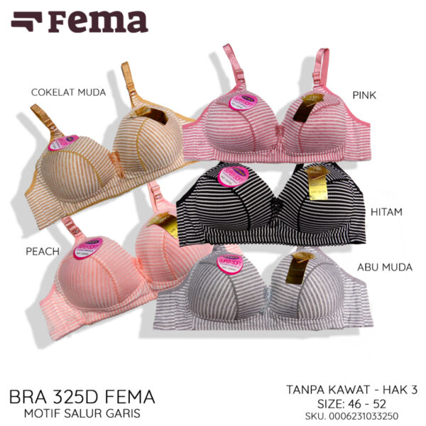 FEMA Official Shop Ecer 1 pcs Bh Bra 3325D Salur Garis BIG SIZE JUMBO