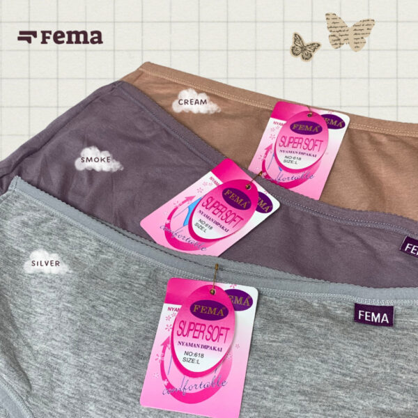 FEMA Official Shop Ecer 1 pcs Celana Dalam Wanita 618 Katun Halus Premium - Image 2
