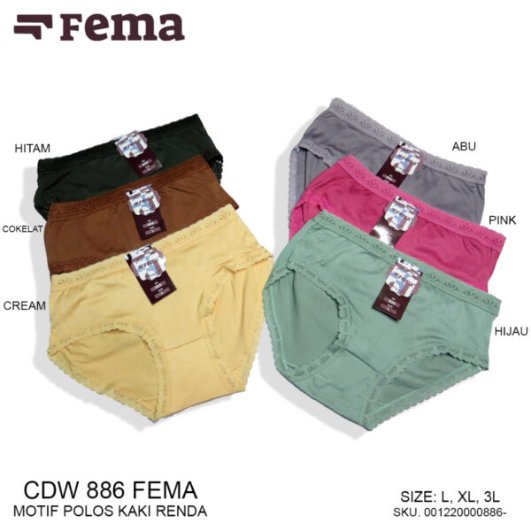 FEMA Official Shop GROSIR 1 Lusin Celana Dalam Wanita 886/890/889/885 - Image 2