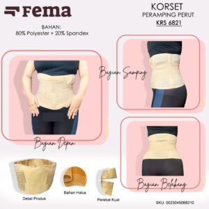 Fema Official Shop Ecer 1pcs Korset Corset Belt Pelangsing Peramping Perut 5803/6821