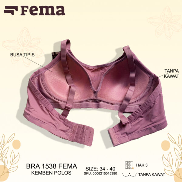FEMA Official Shop Ecer 1 pcs Bh Bra 1538 Model Kemben Polos Renda Tanpa Kawat - Image 5