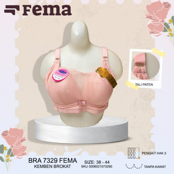FEMA Official Shop Ecer 1 pcs Bh Bra 7329 Kemben Brokat Jumbo Tanpa Kawat