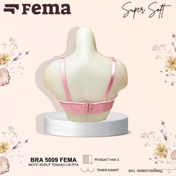 FEMA Official Shop Ecer 1 pcs BRA 5009 Kerut Tengah Salur Tanpa Kawat - Image 4