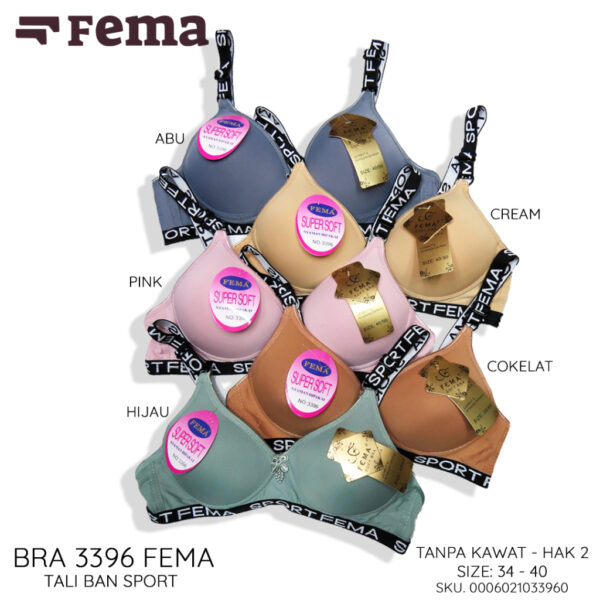 FEMA Official Shop Ecer 1 pcs BH Bra 9916/3396 Polos Tali Sport - Image 4
