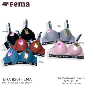 FEMA Official Shop Ecer 1 pcs BH Bra 8201 Polos Ban Sport