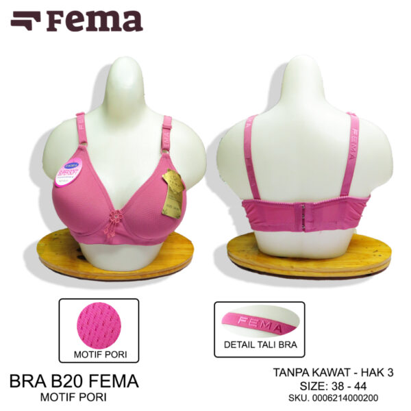 FEMA Official Shop Ecer 1 pcs Bh Bra B20 Hak 3 Full Pori Jumbo Import - Gambar 5