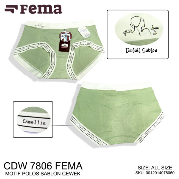 FEMA Official Shop Ecer 1 Pcs Celana Dalam Wanita 7806 Polos Sablon Cewek - Image 5