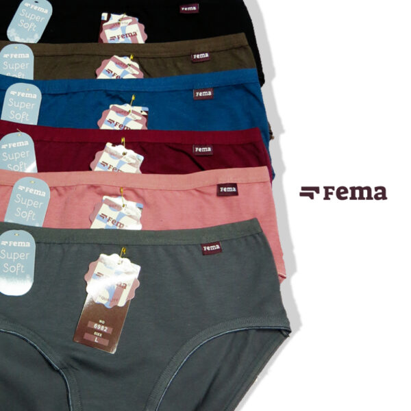FEMA Official Shop ECER 1 pcs Celana Dalam Wanita 6982 Polos Katun - Image 5