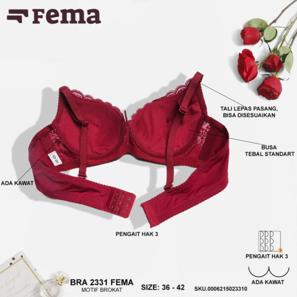 FEMA Official Shop Ecer 1 Pcs BH Bra 2331 Brokat Kawat - Image 4