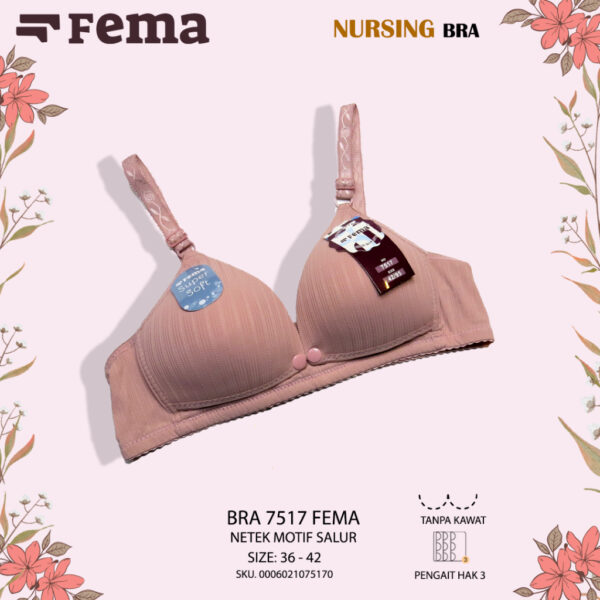 FEMA Official Shop Ecer 1 pcs Bh Maternity Nursing Bra Menyusui Netek 7517 Salur Halus - Image 2