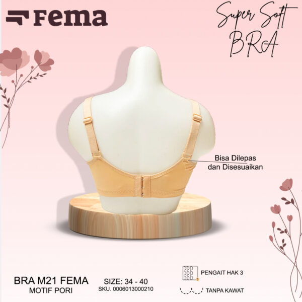 FEMA Official Shop Ecer 1 pcs Bh Bra M21 Halus Brokat Pori Tanpa Kawat - Image 4