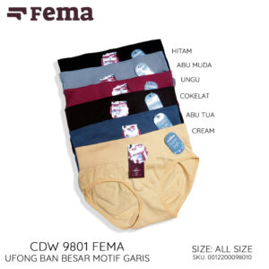 FEMA Official Shop Celana Dalam Wanita Segitiga Rajut 9801 Kerut Garis