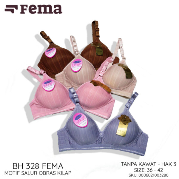 FEMA Official Shop Ecer 1 pcs Bh Bra 328 Salur Obras Kilap Tanpa Kawat - Image 2