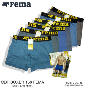 FEMA Official Shop Ecer 1 pcs Celana Dalam Boxer Pria 158 Katun Misti Nyaman Adem