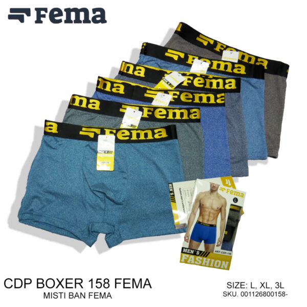 FEMA Official Shop Ecer 1 pcs Celana Dalam Boxer Pria 158 Katun Misti Nyaman Adem