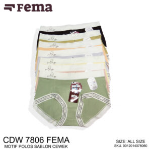 FEMA Official Shop Ecer 1 Pcs Celana Dalam Wanita 7806 Polos Sablon Cewek