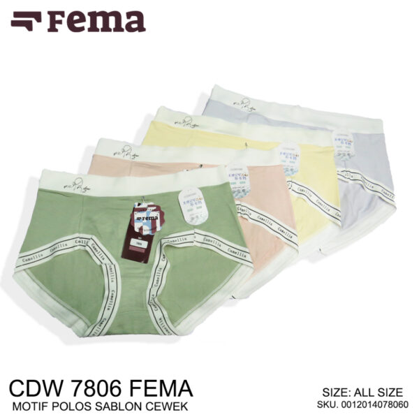 FEMA Official Shop Ecer 1 Pcs Celana Dalam Wanita 7806 Polos Sablon Cewek - Image 2
