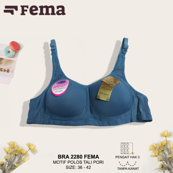 FEMA Official Shop Ecer 1 Pcs BH Bra 2280 Polos Tali Pori Tanpa Kawat - Image 5