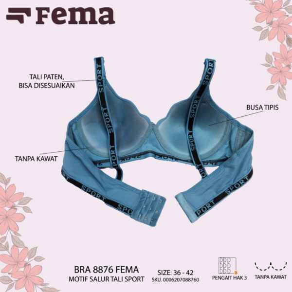 FEMA Official Shop Ecer 1 pcs Bh Bra 8876/9330 Aksen Gerigi Tali Sport - Gambar 2