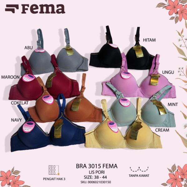 FEMA Official Shop Ecer 1 pcs Bh Bra 3015 Hak 3 Full Pori Jumbo Import - Image 2