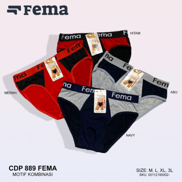 FEMA Official Shop Ecer 1 pcs Celana Dalam Pria 889/887 FEMA - Image 4