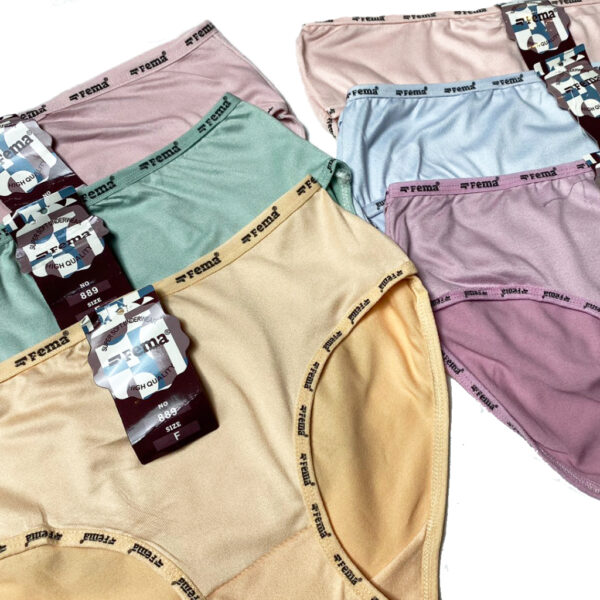 FEMA Official Shop Ecer 1 Pcs Celana Dalam Wanita 889 Polos Ban Huruf - Image 4