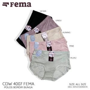 FEMA Official Shop Ecer 1 Pcs Celana Dalam Wanita 4007 Polos Bordir Bunga