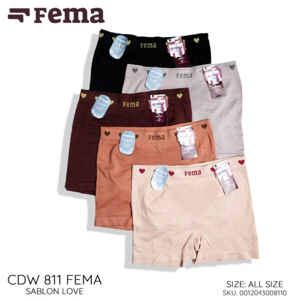 FEMA Official Shop Ecer 1pcs Celana Dalam Wanita Segiempat Boxer Rajut 812/811 Salur - Image 3