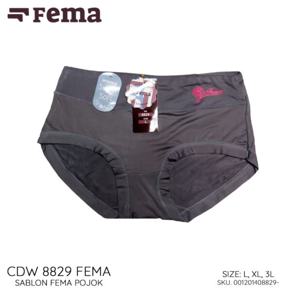FEMA Official Shop Ecer 1pcs Celana Dalam Wanita 8829 Polos Sablon - Image 3