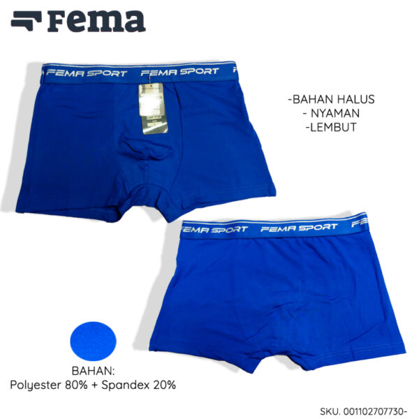 FEMA Official Shop GROSIR 1 LUSIN Celana Dalam Pria Boxer 7730 Polos Ban Strip - Image 3