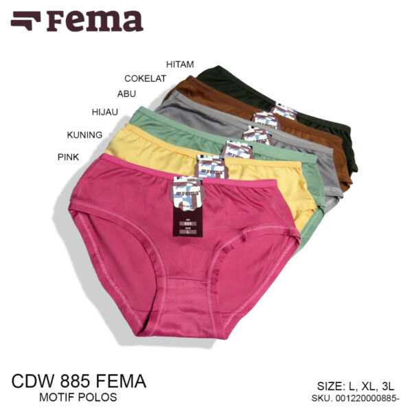 FEMA Official Shop Ecer 1 Pcs Celana Dalam Wanita 885/888 Polos Katun - Image 2