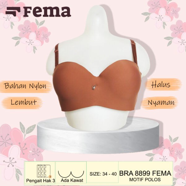 FEMA Official Shop Ecer 1 Pcs BH Bra 8899 Seamless Kemben Polos Kawat - Image 5