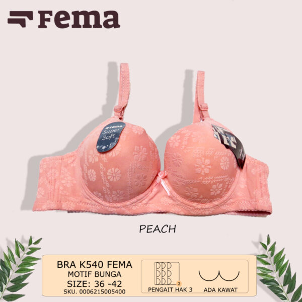 FEMA Official Shop Ecer 1 Pcs BH Bra K540 Motif Bunga Kawat - Image 3