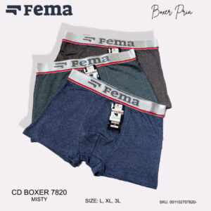 FEMA Official Shop Ecer 1 pcs Celana Dalam Boxer Pria 7820 Katun Misti Nyaman Adem