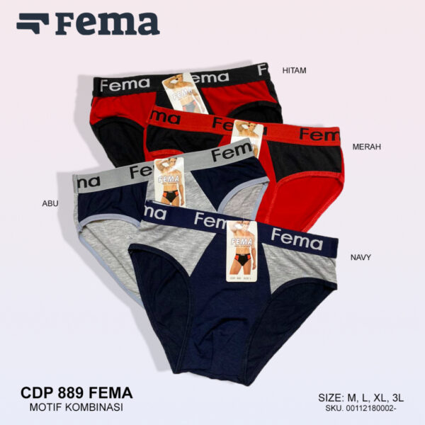 FEMA Official Shop Ecer 1 pcs Celana Dalam Pria 889/887 FEMA - Image 5