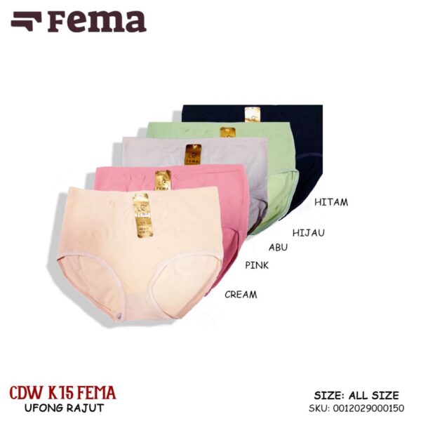 FEMA Official Shop Ecer 1 pcs Celana Dalam Wanita Rajut CD Semi Korset Celana Diet 510/511/K15 - Image 3
