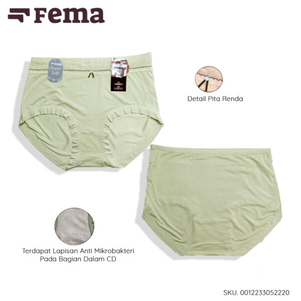 FEMA Official Shop Ecer 1 Pcs Celana Dalam Wanita 5222 Warna Polos Pita Renda - Image 2